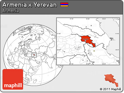 Blank Location Map of Armenia X Yerevan