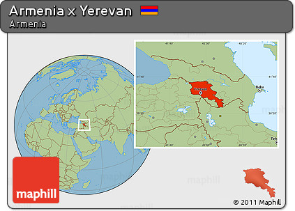 Savanna Style Location Map of Armenia X Yerevan