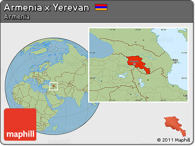 Savanna Style Location Map of Armenia X Yerevan