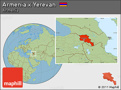 Savanna Style Location Map of Armenia X Yerevan
