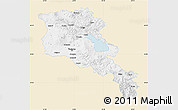 Classic Style Map of Armenia x Yerevan, single color outside