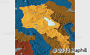 Political Map of Armenia x Yerevan, darken