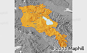 Political Map of Armenia x Yerevan, desaturated