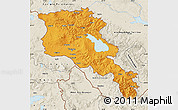 Political Map of Armenia x Yerevan, shaded relief outside