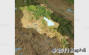 Satellite Map of Armenia x Yerevan, darken