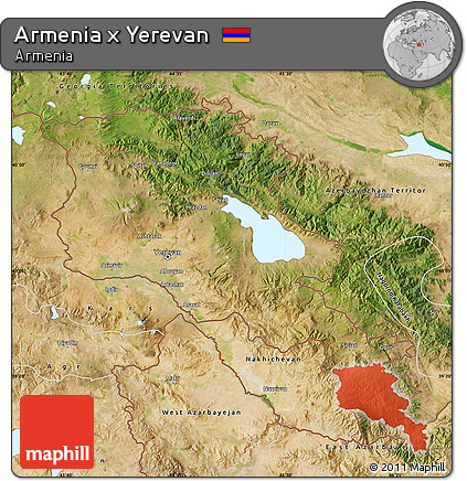 Satellite Map of Armenia X Yerevan