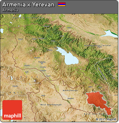 Satellite Map of Armenia X Yerevan