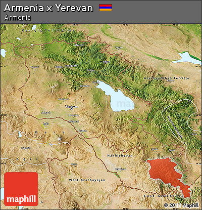 Satellite Map of Armenia X Yerevan