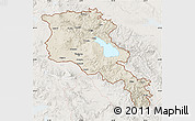 Shaded Relief Map of Armenia x Yerevan, lighten