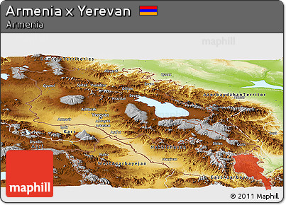 Physical Panoramic Map of Armenia X Yerevan