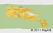 Savanna Style Panoramic Map of Armenia x Yerevan, single color outside
