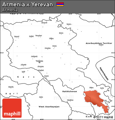 Blank Simple Map of Armenia X Yerevan