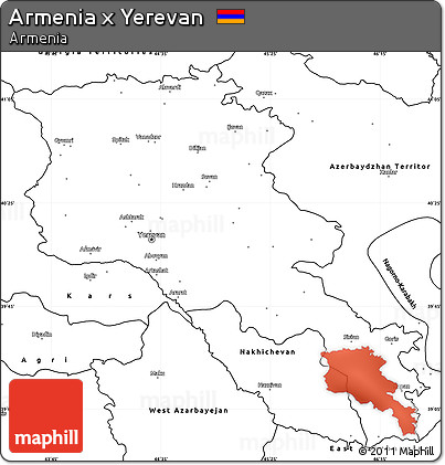 Blank Simple Map of Armenia X Yerevan