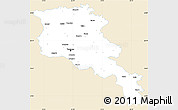 Classic Style Simple Map of Armenia x Yerevan, single color outside