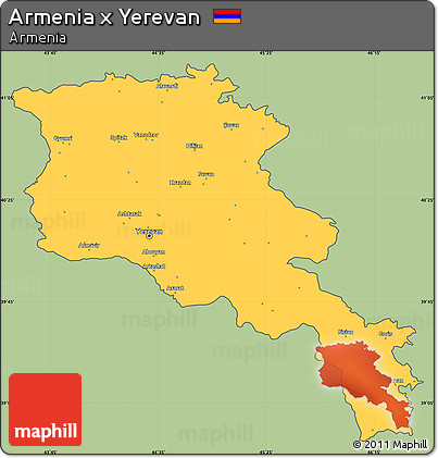Savanna Style Simple Map of Armenia X Yerevan, cropped outside