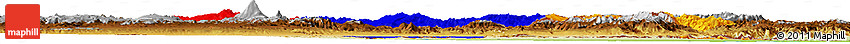 Flag Horizon Map of Armenia, physical outside, flag rotated