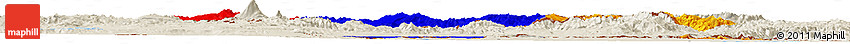 Flag Horizon Map of Armenia, shaded relief outside, flag aligned to the middle