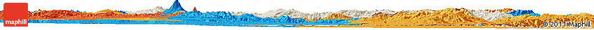 Shaded Relief Horizon Map of Armenia, political outside