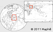 Blank Location Map of Armenia, within the entire continent