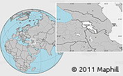 Blank Location Map of Armenia, gray outside