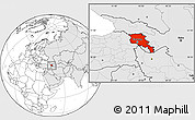 Blank Location Map of Armenia, highlighted continent