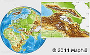 Blank Location Map of Armenia, physical outside