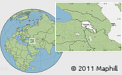 Blank Location Map of Armenia, savanna style outside