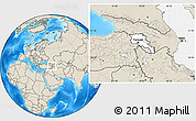 Blank Location Map of Armenia, shaded relief outside