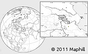 Gray Location Map of Armenia, blank outside