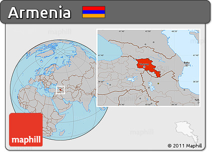 Gray Location Map of Armenia