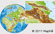 Political Location Map of Armenia, physical outside