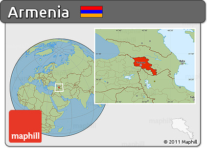 Savanna Style Location Map of Armenia