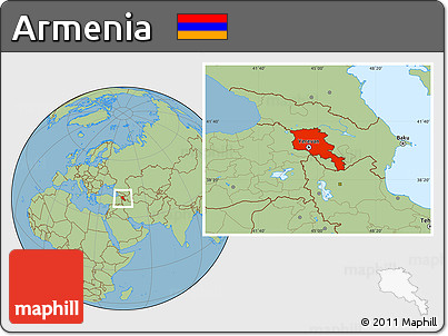 Savanna Style Location Map of Armenia