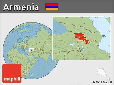 Savanna Style Location Map of Armenia