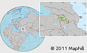 Savanna Style Location Map of Armenia, gray outside