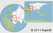Savanna Style Location Map of Armenia, highlighted continent, within the entire continent
