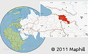 Savanna Style Location Map of Armenia, highlighted continent