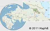 Savanna Style Location Map of Armenia, lighten, land only