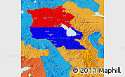 Flag Map of Armenia, political outside