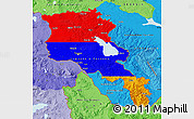 Flag Map of Armenia, political shades outside