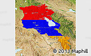 Flag Map of Armenia, satellite outside