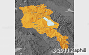 Political Map of Armenia, darken, desaturated