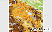 Political Map of Armenia, physical outside