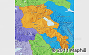 Political Map of Armenia, political shades outside