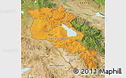 Political Map of Armenia, satellite outside