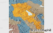 Political Map of Armenia, semi-desaturated
