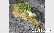 Satellite Map of Armenia, darken, desaturated