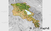 Satellite Map of Armenia, lighten, desaturated