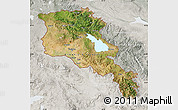 Satellite Map of Armenia, lighten, semi-desaturated