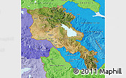 Satellite Map of Armenia, political shades outside